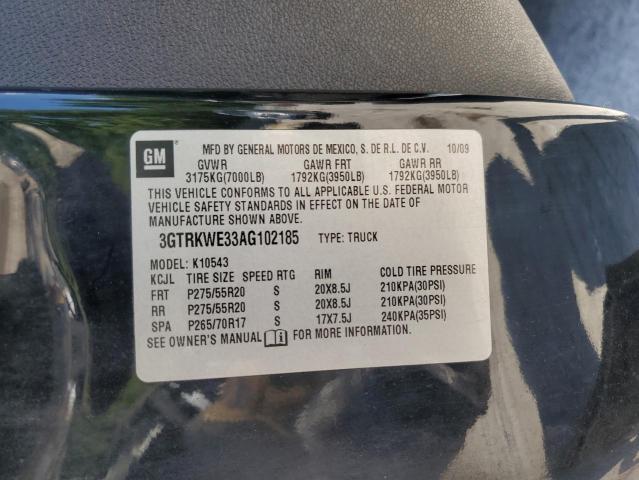 3GTRKWE33AG102185 - 2010 GMC SIERRA K1500 SLT BLACK photo 12