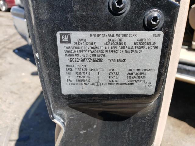 1GCEC19V77Z166202 - 2007 CHEVROLET SILVERADO C1500 CLASSIC BLACK photo 12