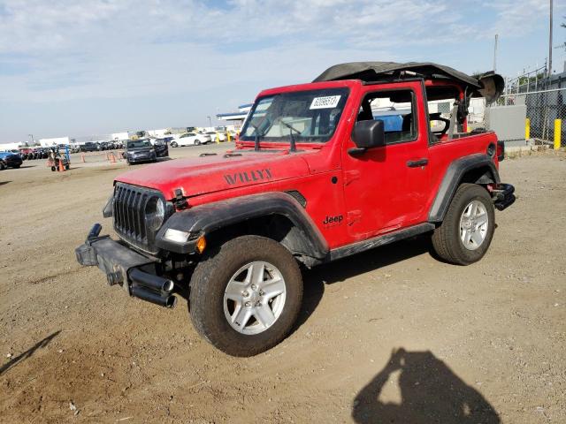 1C4GJXAN7MW588223 - 2021 JEEP WRANGLER SPORT RED photo 1