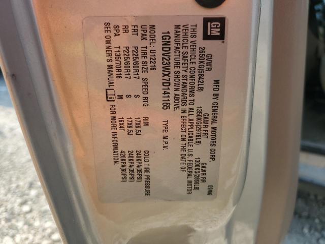 1GNDV23WX7D141165 - 2007 CHEVROLET UPLANDER LS GOLD photo 13