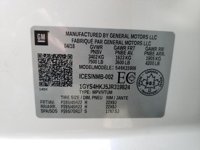 1GYS4HKJ5JR319824 - 2018 CADILLAC ESCALADE ESV LUXURY WHITE photo 14