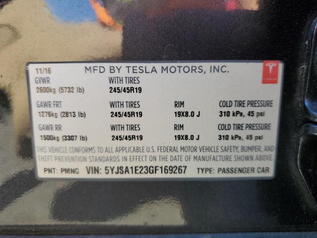 5YJSA1E23GF169267 - 2016 TESLA MODEL S Կապույտ լուսանկար 13