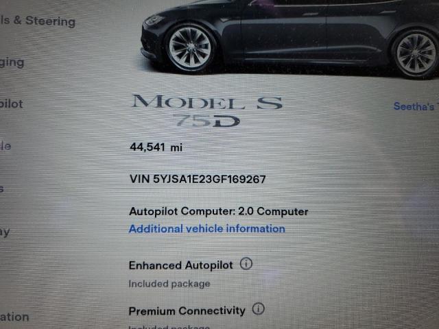 5YJSA1E23GF169267 - 2016 TESLA MODEL S Կապույտ լուսանկար 9