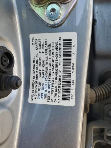 2HGFC2F52GH546192 - 2016 HONDA CIVIC LX SILVER photo 12