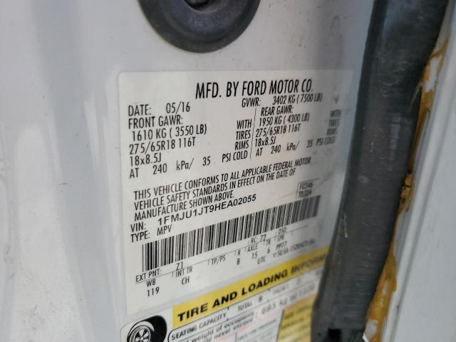 1FMJU1JT9HEA02055 - 2017 FORD EXPEDITION XLT WHITE photo 13