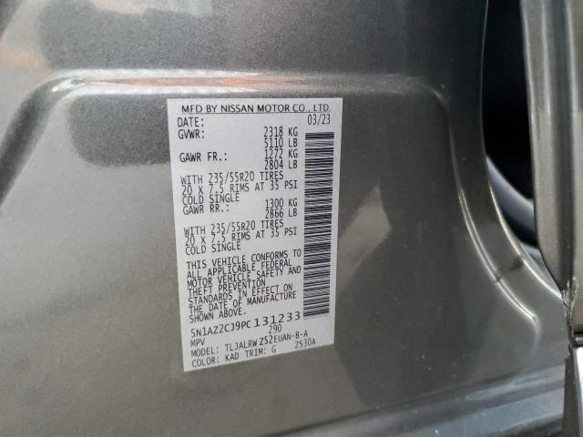 5N1AZ2CJ9PC131233 - 2023 NISSAN MURANO SL GRAY photo 13