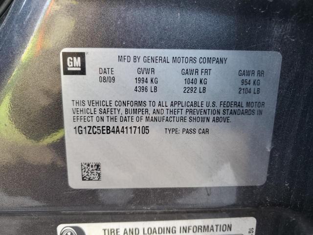 1G1ZC5EB4A4117105 - 2010 CHEVROLET MALIBU 1LT 灰色 照片 12