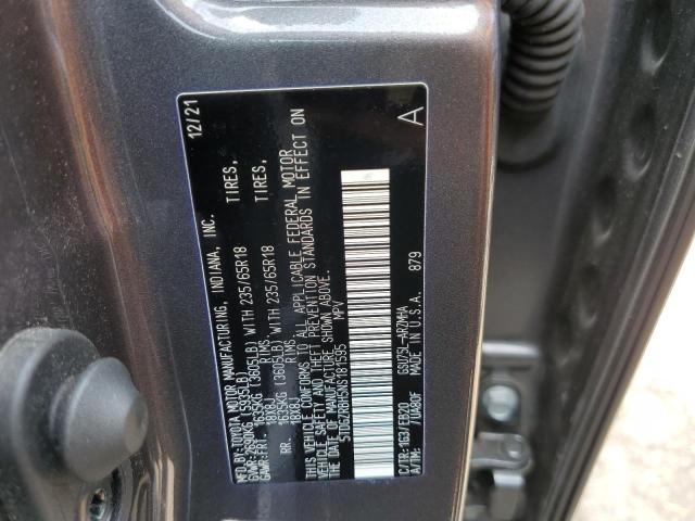 5TDGZRBH5NS181595 - 2022 TOYOTA HIGHLANDER XLE Boz foto 14