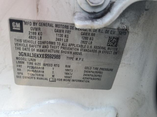 3GNAL3EKXES592988 - 2014 CHEVROLET CAPTIVA LT Ağ foto 13