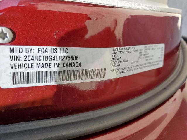 2C4RC1BG4LR275606 - 2020 CHRYSLER PACIFICA TOURING L BURGUNDY photo 14