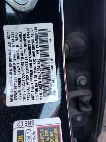 19XFA1F60AE041696 - 2010 HONDA CIVIC LX-S Սև լուսանկար 12