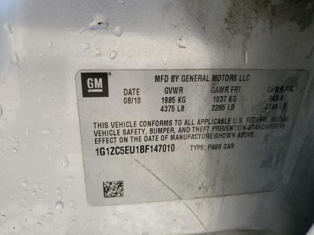 1G1ZC5EU1BF147010 - 2011 CHEVROLET MALIBU 1LT SILVER photo 13