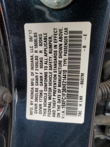 19XFC1F38HE214410 - 2017 HONDA CIVIC EX Mavi foto 12