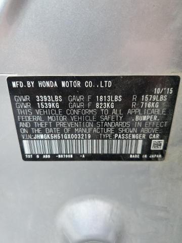 JHMGK5H51GX003219 - 2016 HONDA FIT LX 银色 照片 13