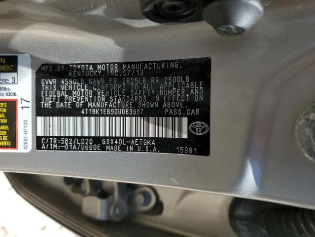 4T1BK1EB9DU063997 - 2013 TOYOTA AVALON BASE 棕色 照片 12