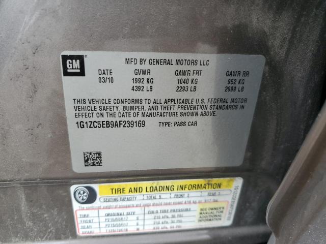 1G1ZC5EB9AF239169 - 2010 CHEVROLET MALIBU 1LT ნაცრისფერი ფოტო 12