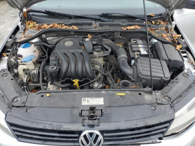 3VW2K7AJ7EM217209 - 2014 VOLKSWAGEN JETTA BASE ვერცხლისფერი ფოტო 11