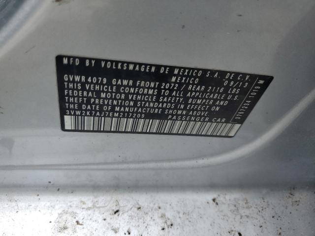 3VW2K7AJ7EM217209 - 2014 VOLKSWAGEN JETTA BASE ვერცხლისფერი ფოტო 12