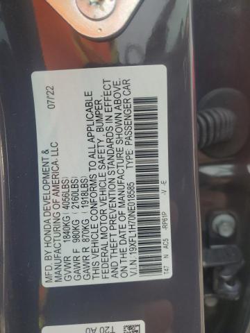 19XFL1H70NE018585 - 2022 HONDA CIVIC EXL 灰色 照片 12