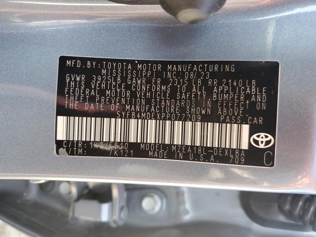 5YFB4MDEXPP077209 - 2023 TOYOTA COROLLA LE Կապույտ լուսանկար 13