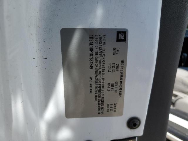 1G2AL18F187331249 - 2008 PONTIAC G5 Blanc photo 12