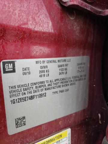1G1ZE5E74BF110912 - 2011 CHEVROLET MALIBU LTZ მუქწითელი ფოტო 12