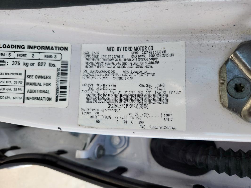 3LN6L5EC8HR662806 - 2017 LINCOLN MKZ RESERVE თეთრი ფოტო 13