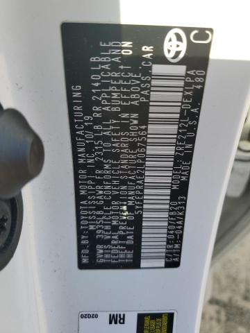 5YFEPRAE2LP067564 - 2020 TOYOTA COROLLA LE WHITE photo 12