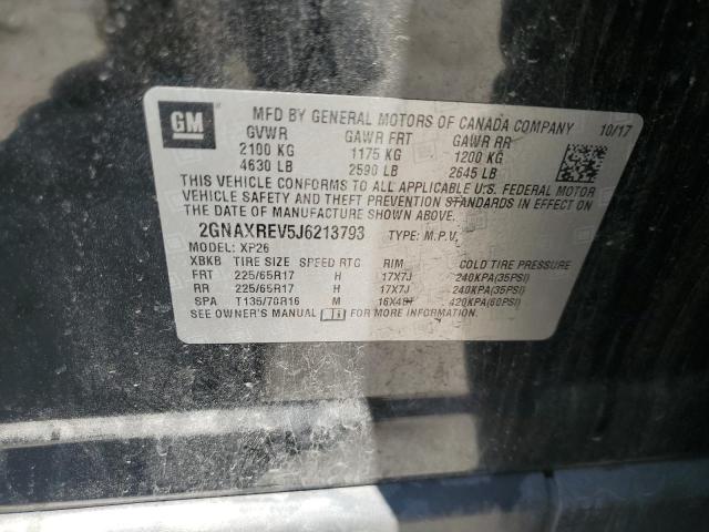 2GNAXREV5J6213793 - 2018 CHEVROLET EQUINOX LS შავი ფოტო 13