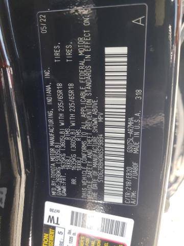 5TDGZRBH0NS579894 - 2022 TOYOTA HIGHLANDER XLE 黑色 照片 13