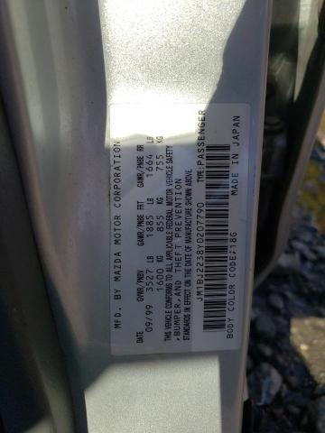 JM1BJ2238Y0207790 - 2000 MAZDA PROTEGE ES SILVER photo 10