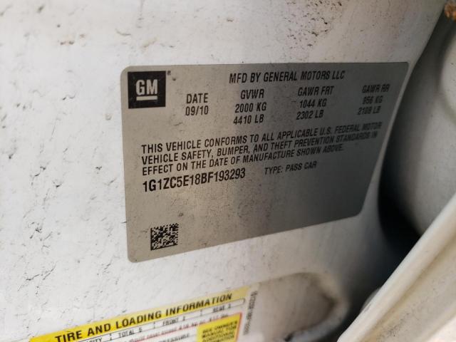 1G1ZC5E18BF193293 - 2011 CHEVROLET MALIBU 1LT 白色 照片 13