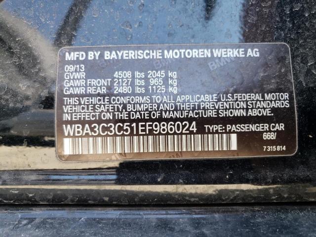 WBA3C3C51EF986024 - 2014 BMW 320 I XDRIVE BLACK photo 12