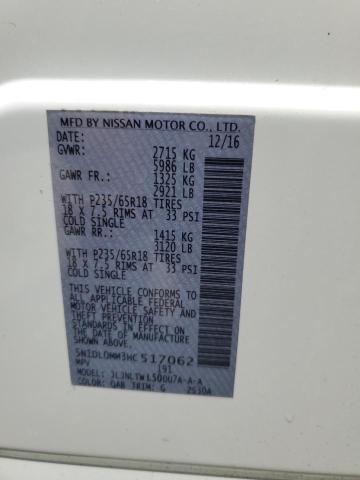 5N1DL0MM3HC517062 - 2017 INFINITI QX60 Սպիտակ լուսանկար 14