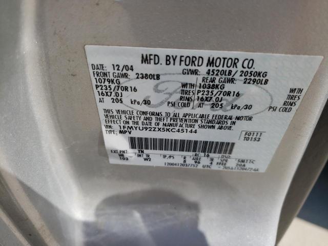 1FMYU92ZX5KC45144 - 2005 FORD ESCAPE XLS GRAY photo 13