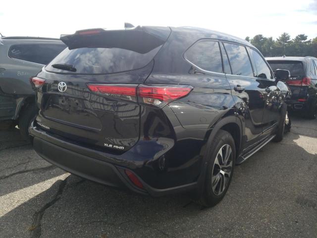 5TDGZRBH5MS154251 - 2021 TOYOTA HIGHLANDER XLE BLACK photo 4