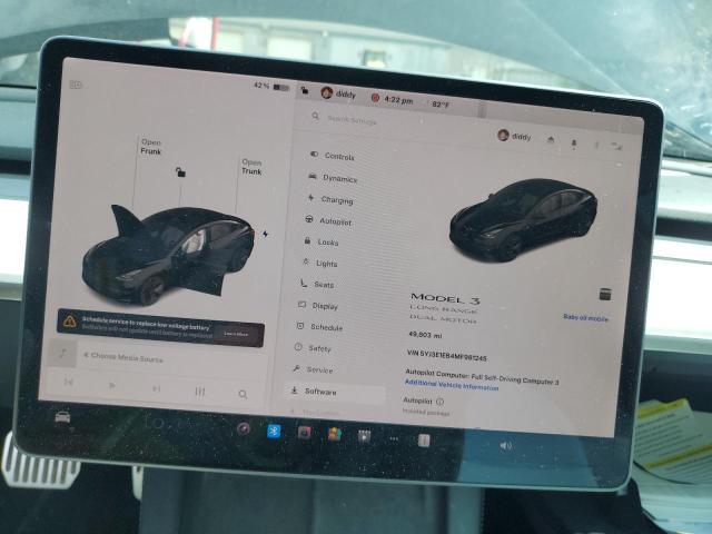 5YJ3E1EB4MF981245 - 2021 TESLA MODEL 3 Черный фото 9