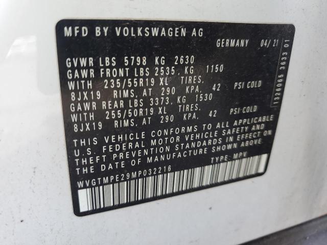 WVGTMPE29MP032216 - 2021 VOLKSWAGEN ID.4 PRO S Ağ foto 13