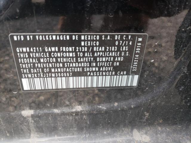 3VW2K7AJ2FM350557 - 2015 VOLKSWAGEN JETTA BASE Qara foto 12