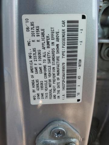 1HGCP2F43AA189979 - 2010 HONDA ACCORD LXP SILVER photo 13