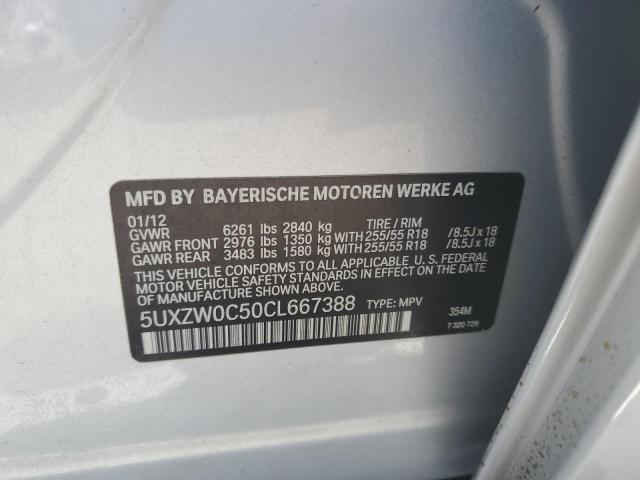 5UXZW0C50CL667388 - 2012 BMW X5 XDRIVE35D SILVER photo 14