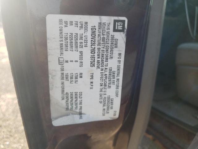 1GNDV23L76D187525 - 2006 CHEVROLET UPLANDER LS 勃艮第红 照片 13