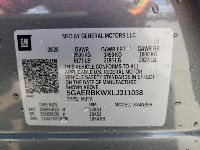 5GAERBKWXLJ311038 - 2020 BUICK ENCLAVE ESSENCE 灰色 照片 13