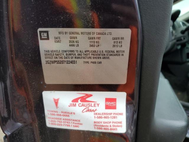 2G2WP552071224031 - 2007 PONTIAC GRAND PRIX 紫色 照片 12