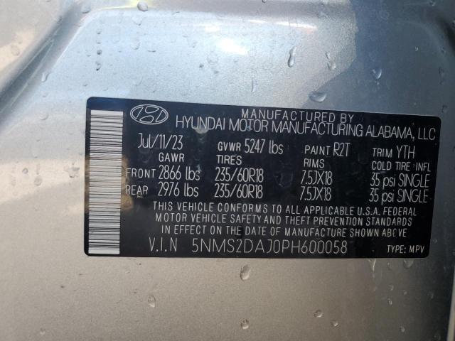 5NMS2DAJ0PH600058 - 2023 HYUNDAI SANTA FE SEL SILVER photo 13