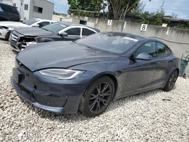 5YJSA1E63MF451746 - 2021 TESLA MODEL S GRAY photo 1