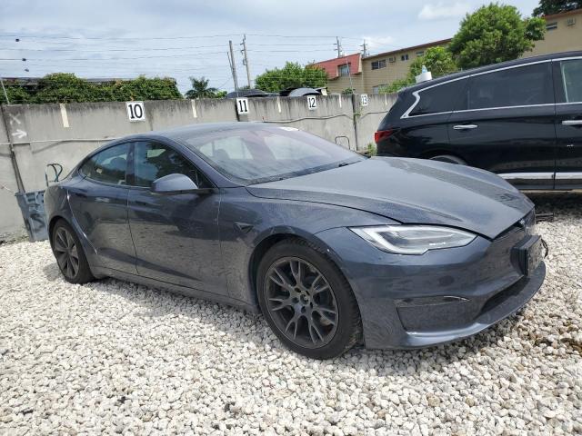 5YJSA1E63MF451746 - 2021 TESLA MODEL S GRAY photo 4