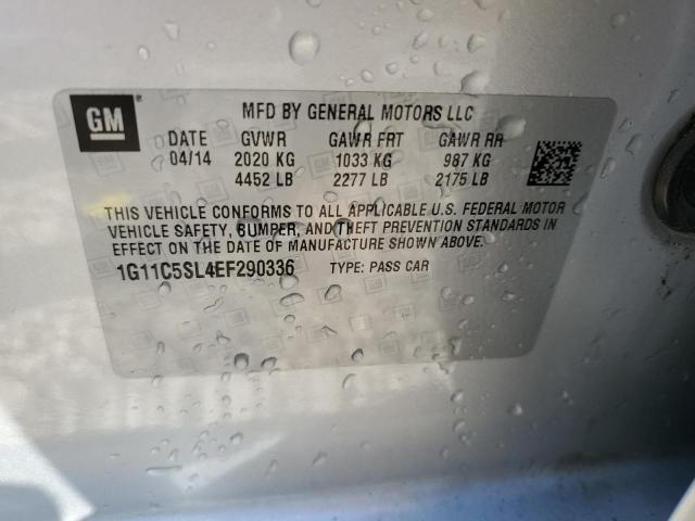 1G11C5SL4EF290336 - 2014 CHEVROLET MALIBU 1LT 银色 照片 12