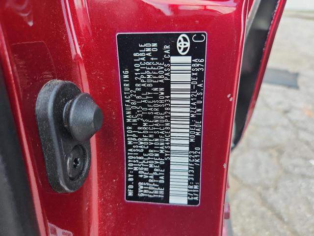 5YFS4MCE8NP128334 - 2022 TOYOTA COROLLA SE Бордовый фото 12