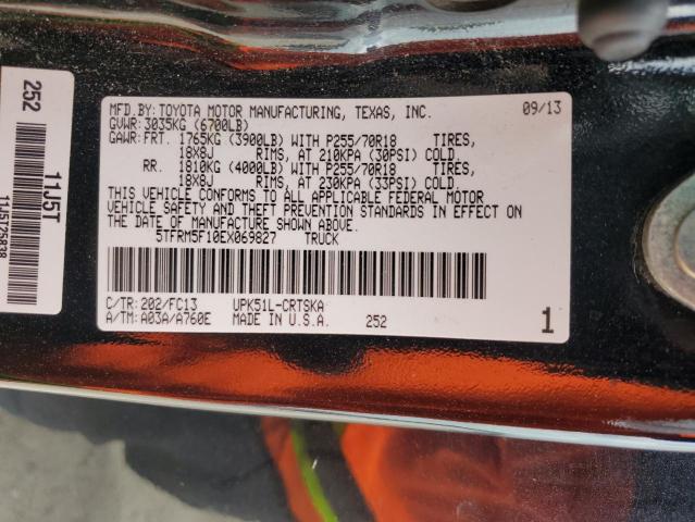 5TFRM5F10EX069827 - 2014 TOYOTA TUNDRA DOUBLE CAB SR/SR5 BLACK photo 13